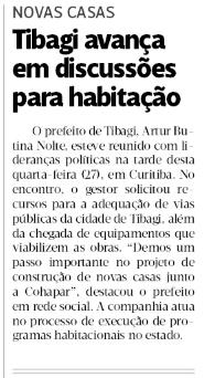 JORNAL DA MANHÃ - Tibagi avança em discussões para habitação
