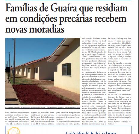 Famílias de Guaíra que residiam em condições precárias recebem novas moradias