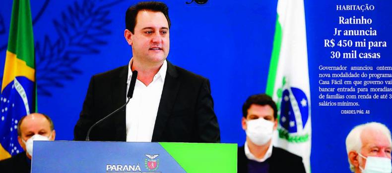 Ratinho Jr anuncia R$ 450 mi para 30 mil casas