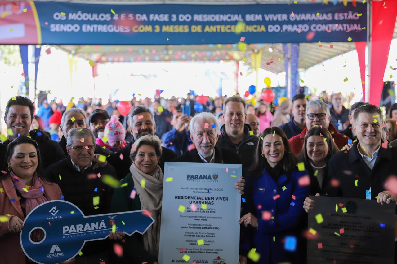 Erguido com apoio do Estado, bairro planejado de Ponta Grossa recebe 293 moradores