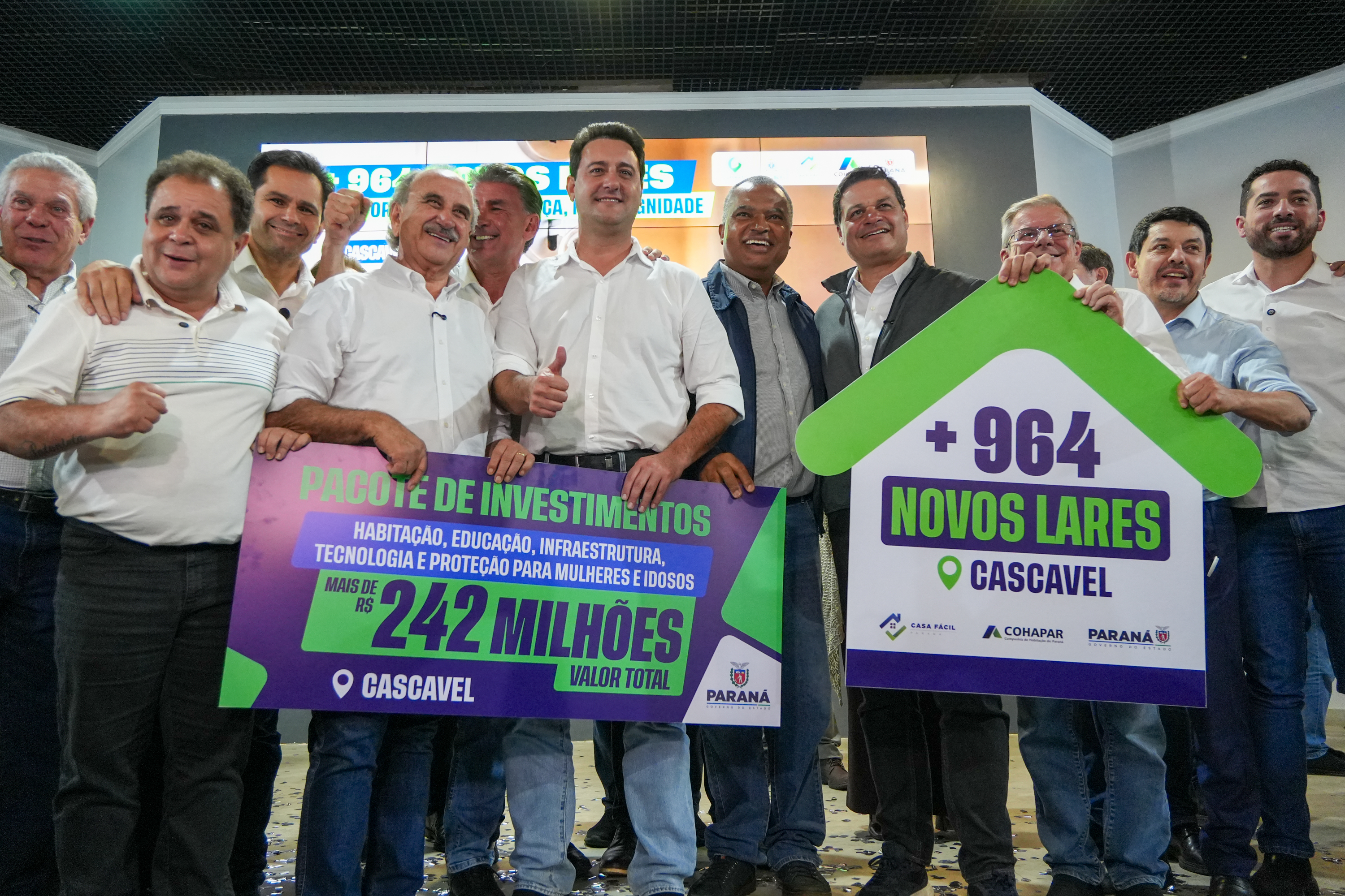 Governador autoriza 964 moradias e R$ 242 milhões em investimentos para Cascavel