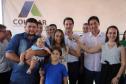 Quarenta e nove famílias de Florestópolis, município da região Norte do Paraná, concretizaram nesta sexta-feira (22) o sonho da casa própria. Elas vão morar no Residencial José Alves dos Santos, inaugurado pelo governador Carlos Massa Ratinho Junior, pelo presidente da Companhia de Habitação do Paraná (Cohapar), Jorge Lange, e o prefeito Nelson Correia Junior.  -  Florestópolis, 22/01/2019  -  Foto: José Fernando Ogura/ANPr