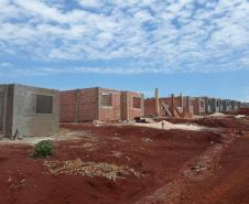 Construção de 28 casas populares chega a 20% em Lunardelli