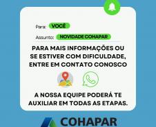 Cohapar lança opção para receber o boleto mensal da prestação por e-mail
