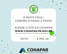 Site da Cohapar oferece opção para emitir o boleto mensal de forma imediata