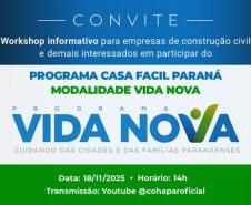 Casa Fácil – Vida Nova: Cohapar realiza workshop para empresas da construção civil nesta terça-feira (18)