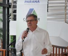 O presidente da Companhia de Habitação do Paraná (Cohapar), Jorge Lange, realizou a primeira reunião trabalho com os funcionários da empresa nesta segunda-feira (14). A assinatura do termo de posse aconteceu na última sexta-feira (11), após a indicação do governador Carlos Massa Ratinho Junior ter sido aprovada pelo Conselho de Administração da companhia.