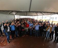 Entrega de moradias para 100 famílias de Marechal Cândido Rondon, no Oeste do Paraná, nesta segunda-feira (15). Marechal Cândido Rondon, 15/07/2019 -  Foto: Geraldo Bubniak/ANPr