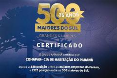 Cohapar se destaca entre as maiores empresas do Paraná e do Sul do país