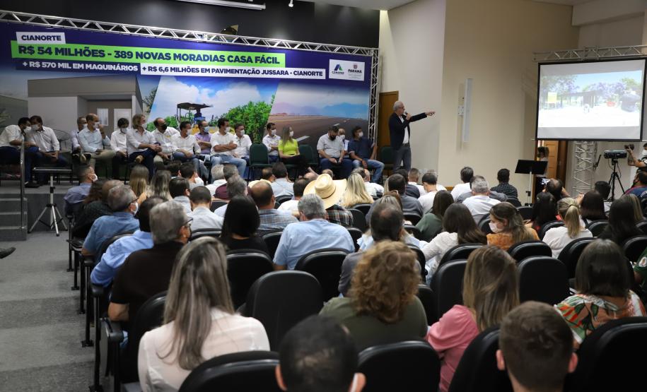 Governador confirma pacote de investimentos para Cianorte com 389 moradias e equipamentos