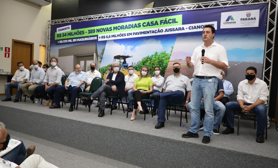 Governador confirma pacote de investimentos para Cianorte com 389 moradias e equipamentos