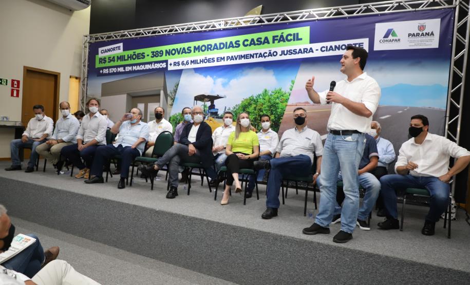 Governador confirma pacote de investimentos para Cianorte com 389 moradias e equipamentos