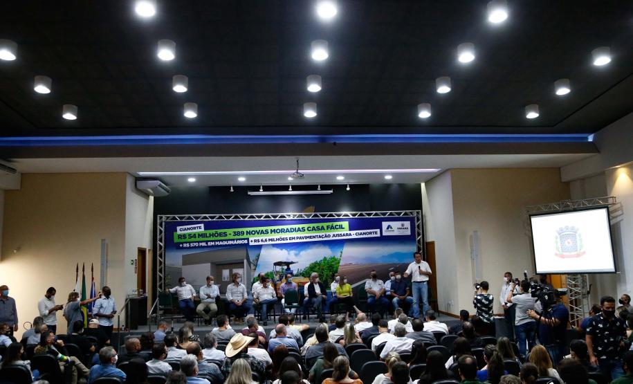Governador confirma pacote de investimentos para Cianorte com 389 moradias e equipamentos