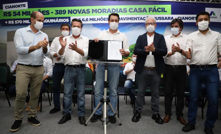Governador confirma pacote de investimentos para Cianorte com 389 moradias e equipamentos