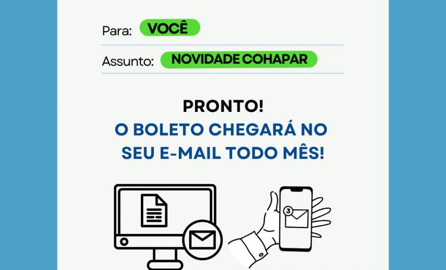 Cohapar lança opção para receber o boleto mensal da prestação por e-mail