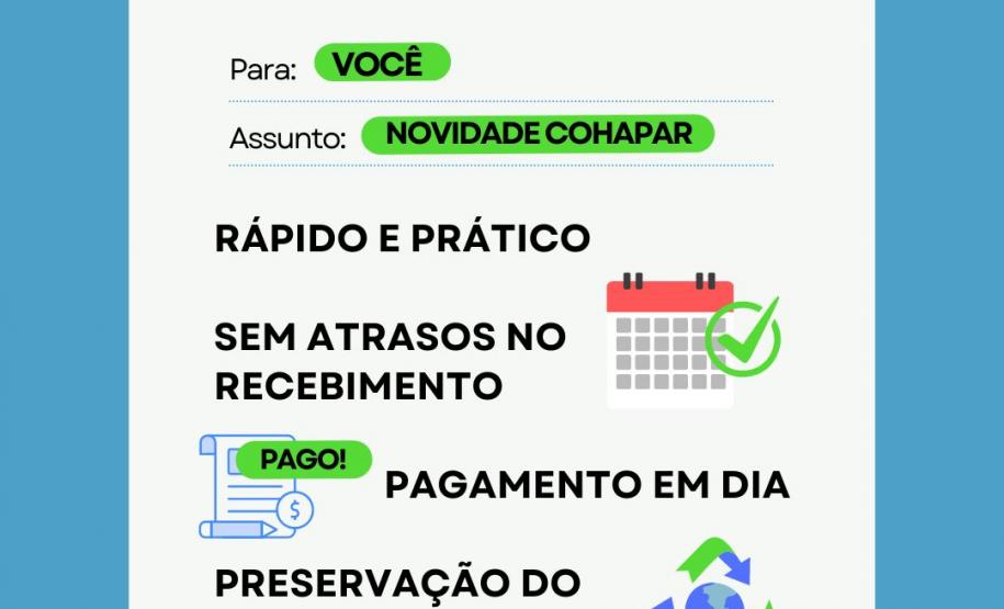 Cohapar lança opção para receber o boleto mensal da prestação por e-mail