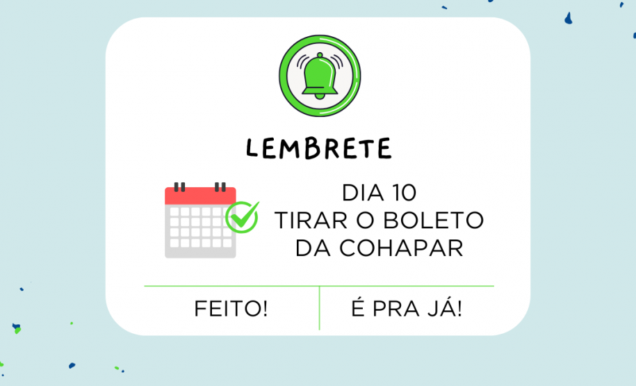Site da Cohapar oferece opção para emitir o boleto mensal de forma imediata