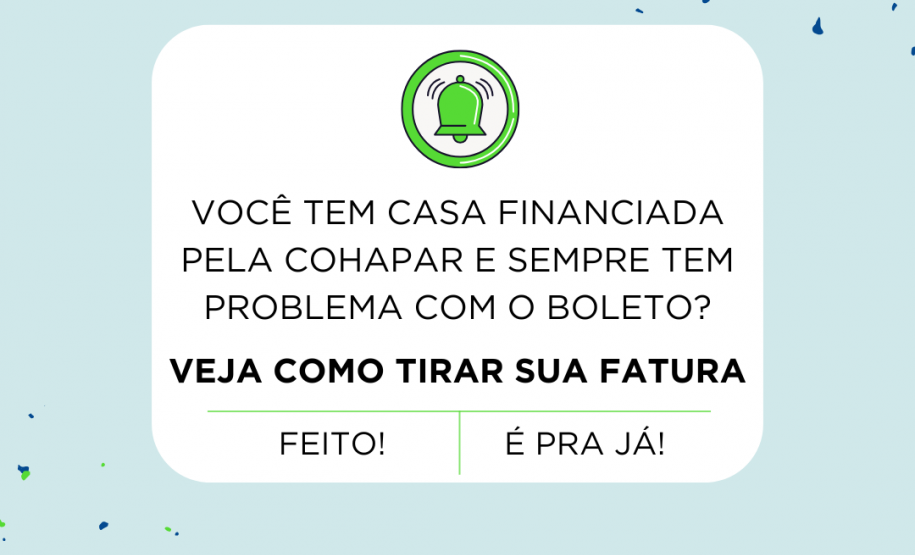 Site da Cohapar oferece opção para emitir o boleto mensal de forma imediata