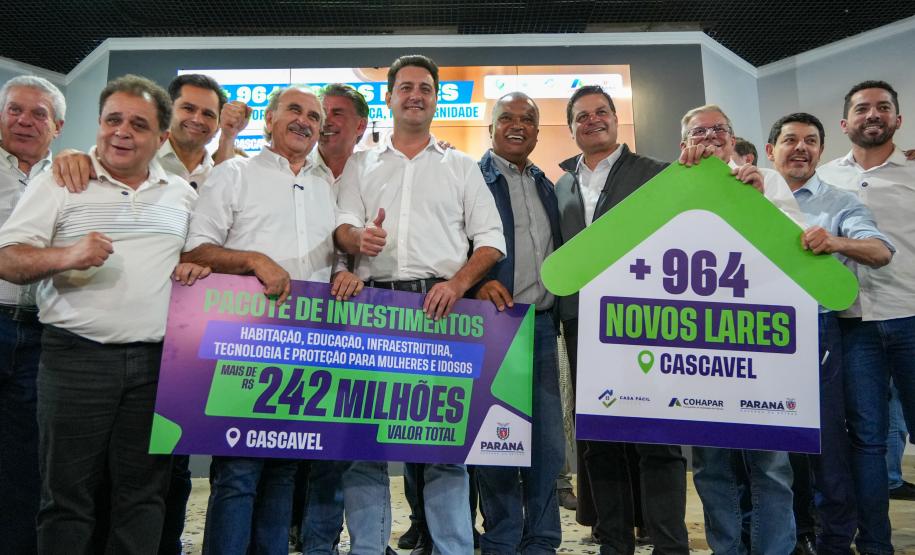 Governador autoriza 964 moradias e R$ 242 milhões em investimentos para Cascavel