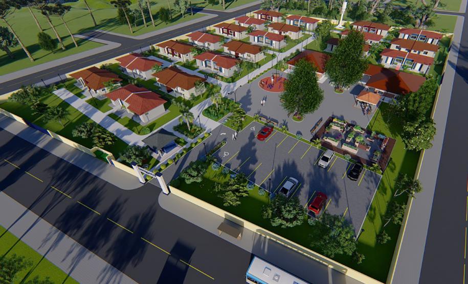 Governador lança programa Viver Mais Paraná Imagem do projeto arquitetônico do programa Viver Mais Paraná. Empreendimentos contam com 40 moradias para idosos, além de infraestrutura completa de saúde, assistência social e lazer.